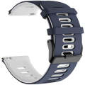 For Garmin Forerunner 245 Two-tone Silicone Watch Band(Blue + White)