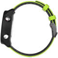 For Garmin Forerunner 245 Two-tone Silicone Watch Band(Lime + Black)