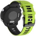 For Garmin Forerunner 245 Two-tone Silicone Watch Band(Lime + Black)