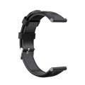 For Garmin Forerunner 245 Oil Wax Calfskin Leather Watch Band(Black)