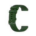 For Garmin Vivoactive 4S Small Plaid Silicone Watch Band(Army Green)