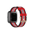 For FITBIT Versa Canvas Watch Band(Black Red)