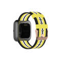 For FITBIT Versa Canvas Watch Band(Black Yellow)