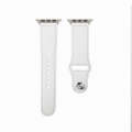 Nail Silver Buckle Leather Watch Band For Apple Watch Series 9&8&7 41mm / SE 3&SE 2&6&SE&5&4 40mm...