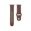 Nail Silver Buckle Leather Watch Band For Apple Watch Series 9&8&7 41mm / SE 3&SE 2&6&SE&5&4 40mm...
