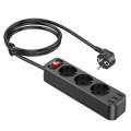 hoco NS2 3-position + 3-USB Extension Cord Socket, EU Plug(White)