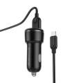 Borofone BZ17 Dual USB Ports QC3.0 Car Charger with Micro USB Charging Cable(Black)