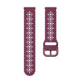 For Samsung Galaxy Watch4 20mm Plum Blossom Hollowed Silicone Watch Band(Wine Red)
