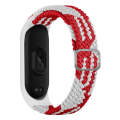 For Xiaomi Mi Band 7 Adjustable Nylon Braided Elasticity Watch Band(Red White)