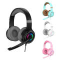 Y20 LED Bass Stereo PC Wired Gaming Headset with Microphone(Pink)
