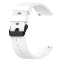 For Amazfit Bip 3 20mm Step Silicone Strap Stainless Steel Black Buckle(White)