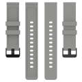 For Amazfit Bip 3 20mm Step Silicone Strap Stainless Steel Black Buckle(Grey)