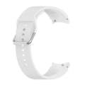 For Samsung Galaxy Watch 5 Pro 45mm Official Silicone Silver Round Buckle Watch Band(White)