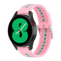 For Samsung Galaxy Watch 5 40mm 20mm Colorful Hole Silicone Watch Band(Pink)