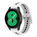 For Samsung Galaxy Watch 5 40mm 20mm Colorful Hole Silicone Watch Band(White Black)