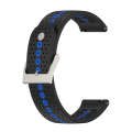 For Samsung Galaxy Watch 5 40mm 20mm Colorful Hole Silicone Watch Band(Black Blue)