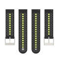 For Samsung Galaxy Watch 5 44mm 20mm Colorful Hole Silicone Watch Band(Black Lime)