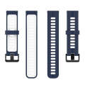 For Samsung Galaxy Watch 5 40mm 20mm Two-color Stripe Silicone Watch Band(Midnight Blue+White)