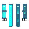 For Samsung Galaxy Watch 5 44mm 20mm Two-color Stripe Silicone Watch Band(Teal+Blue)