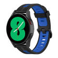 For Samsung Galaxy Watch 5 44mm 20mm Two-color Stripe Silicone Watch Band(Black Blue)