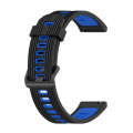 For Samsung Galaxy Watch 5 Pro 45mm 20mm Two-color Stripe Silicone Watch Band(Black Blue)