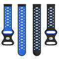 For Samsung Galaxy Watch 5 40mm 20mm Two-color Diamond Silicone Watch Band(Black Blue)