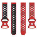 For Samsung Galaxy Watch 5 44mm 20mm Two-color Diamond Silicone Watch Band(Red Black)