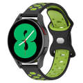 For Samsung Galaxy Watch 5 44mm 20mm Two-color Diamond Silicone Watch Band(Lime Green+Black)
