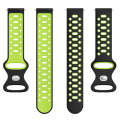For Samsung Galaxy Watch 5 44mm 20mm Two-color Diamond Silicone Watch Band(Lime Green+Black)