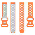 For Samsung Galaxy Watch 5 44mm 20mm Two-color Diamond Silicone Watch Band(Orange Grey)