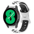 For Samsung Galaxy Watch 5 44mm 20mm Two-color Diamond Silicone Watch Band(White Black)