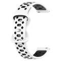 For Samsung Galaxy Watch 5 44mm 20mm Two-color Diamond Silicone Watch Band(White Black)