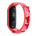 For Xiaomi Mi Band 5/6/7 Nylon Loop Integrated Camo Woven Strap(Red Camouflage)