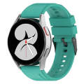For Samsung Galaxy Watch 5 Pro 45mm 20mm Black Buckle Step Silicone Watch Band(Teal)