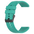 For Samsung Galaxy Watch 5 Pro 45mm 20mm Black Buckle Step Silicone Watch Band(Teal)