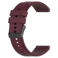 For Samsung Galaxy Watch 5 Pro 45mm 20mm Black Buckle Step Silicone Watch Band(Wine Red)