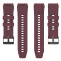 For Samsung Galaxy Watch 5 Pro 45mm 20mm Black Buckle Step Silicone Watch Band(Wine Red)