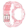 For Samsung Galaxy Watch5 40mm Silicone Integrated Watch Band(Transparent Pink)