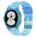 For Samsung Galaxy Watch5 40mm Silicone Integrated Watch Band(Transparent Blue)