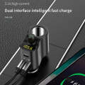 C03 Dual USB Fast Charge Car Charger Voltage Detection with Independent Switch(Black)