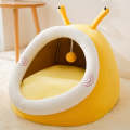 Semi-enclosed Pet Cat and Dog Bed Dog Kennel Pad Pet Supplies, Size:S(Yellow Snail)