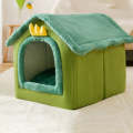 House Type Universal Removable and Washable Pet Dog Cat Bed Pet Supplies, Size:S(Green Dinosaurs)