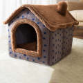 House Type Universal Removable and Washable Pet Dog Cat Bed Pet Supplies, Size:S(Coffee Hut)