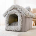 House Type Universal Removable and Washable Pet Dog Cat Bed Pet Supplies, Size:S(Grey Igloo)