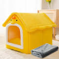 House Type Universal Removable and Washable Pet Dog Cat Bed Pet Supplies, Size:S(Yellow Chick + B...