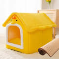 House Type Universal Removable and Washable Pet Dog Cat Bed Pet Supplies, Size:S(Yellow Chick + Mat)