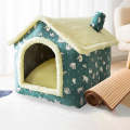 House Type Universal Removable and Washable Pet Dog Cat Bed Pet Supplies, Size:M(Green Bear House...