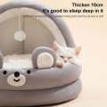 Semi-enclosed Cradle Pet Cat Bed Dog Kennel Pad Pet Supplies, Size:S(Brown Bear)