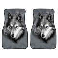 2 in 1 Universal Printing Auto Car Floor Mats Set, Style:Grey Wolf