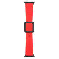 Black Square Buckle Silicone Watch Band For Apple Watch Series 9&8&7 41mm / SE 3&SE 2&6&SE&5&4 40...